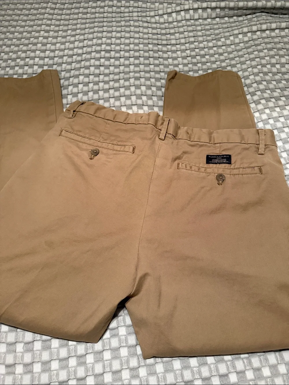 Banana Republic Men's 32 x 30 Lived-In Chino Pants - Khaki Tan Skinny Fit 3T1